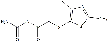 {2-[(2-amino-4-methyl-1,3-thiazol-5-yl)sulfanyl]propanoyl}urea Struktur