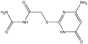 {2-[(4-amino-6-oxo-1,6-dihydropyrimidin-2-yl)sulfanyl]acetyl}urea Struktur