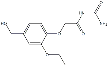 {2-[2-ethoxy-4-(hydroxymethyl)phenoxy]acetyl}urea Struktur