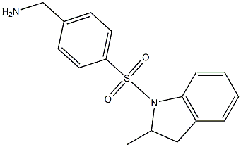 {4-[(2-methyl-2,3-dihydro-1H-indole-1-)sulfonyl]phenyl}methanamine Struktur