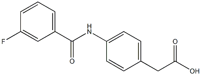 {4-[(3-fluorobenzoyl)amino]phenyl}acetic acid Struktur