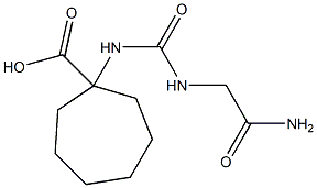 1-({[(2-amino-2-oxoethyl)amino]carbonyl}amino)cycloheptanecarboxylic acid Struktur