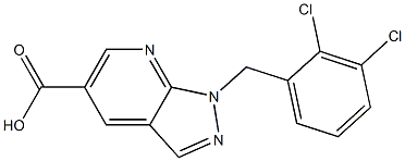 1-(2,3-dichlorobenzyl)-1H-pyrazolo[3,4-b]pyridine-5-carboxylic acid Struktur