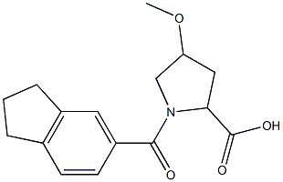 1-(2,3-dihydro-1H-inden-5-ylcarbonyl)-4-methoxypyrrolidine-2-carboxylic acid Struktur