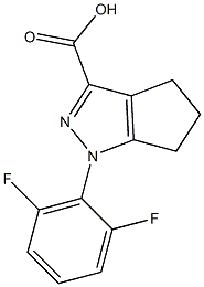 1-(2,6-difluorophenyl)-1H,4H,5H,6H-cyclopenta[c]pyrazole-3-carboxylic acid Struktur