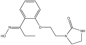 1-(2-{2-[1-(hydroxyimino)propyl]phenoxy}ethyl)imidazolidin-2-one Struktur