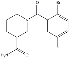 1-(2-bromo-5-fluorobenzoyl)piperidine-3-carboxamide Struktur