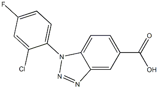 1-(2-chloro-4-fluorophenyl)-1H-1,2,3-benzotriazole-5-carboxylic acid Struktur