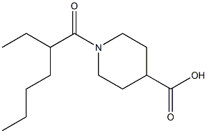 1-(2-ethylhexanoyl)piperidine-4-carboxylic acid Struktur