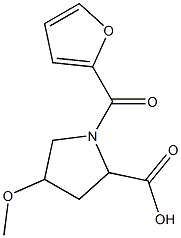 1-(2-furoyl)-4-methoxypyrrolidine-2-carboxylic acid Struktur