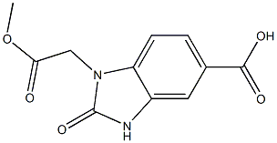 1-(2-methoxy-2-oxoethyl)-2-oxo-2,3-dihydro-1H-1,3-benzodiazole-5-carboxylic acid Struktur