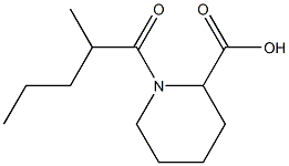 1-(2-methylpentanoyl)piperidine-2-carboxylic acid Struktur