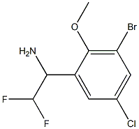 1-(3-bromo-5-chloro-2-methoxyphenyl)-2,2-difluoroethan-1-amine Struktur