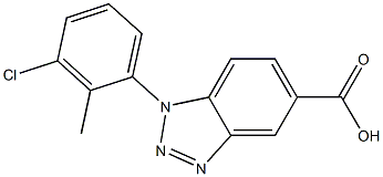 1-(3-chloro-2-methylphenyl)-1H-1,2,3-benzotriazole-5-carboxylic acid Struktur