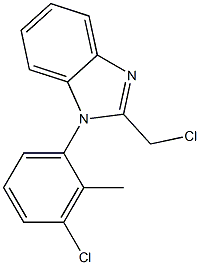 1-(3-chloro-2-methylphenyl)-2-(chloromethyl)-1H-1,3-benzodiazole Struktur