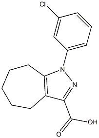 1-(3-chlorophenyl)-1,4,5,6,7,8-hexahydrocyclohepta[c]pyrazole-3-carboxylic acid Struktur