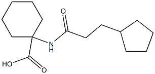 1-(3-cyclopentylpropanamido)cyclohexane-1-carboxylic acid Struktur