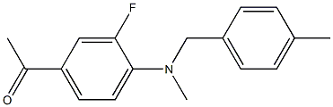 1-(3-fluoro-4-{methyl[(4-methylphenyl)methyl]amino}phenyl)ethan-1-one Struktur