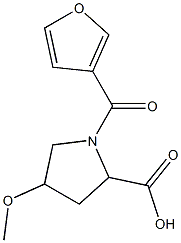 1-(3-furoyl)-4-methoxypyrrolidine-2-carboxylic acid Struktur