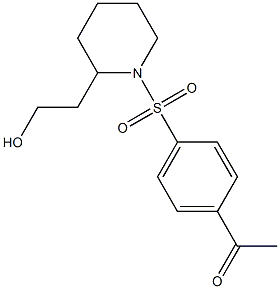 1-(4-{[2-(2-hydroxyethyl)piperidine-1-]sulfonyl}phenyl)ethan-1-one Struktur