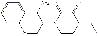 1-(4-amino-3,4-dihydro-2H-1-benzopyran-3-yl)-4-ethylpiperazine-2,3-dione Struktur