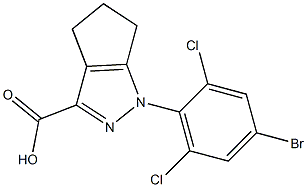 1-(4-bromo-2,6-dichlorophenyl)-1H,4H,5H,6H-cyclopenta[c]pyrazole-3-carboxylic acid Struktur