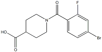 1-(4-bromo-2-fluorobenzoyl)piperidine-4-carboxylic acid Struktur