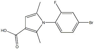 1-(4-bromo-2-fluorophenyl)-2,5-dimethyl-1H-pyrrole-3-carboxylic acid Struktur