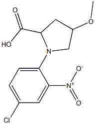 1-(4-chloro-2-nitrophenyl)-4-methoxypyrrolidine-2-carboxylic acid Struktur