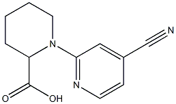 1-(4-cyanopyridin-2-yl)piperidine-2-carboxylic acid Struktur