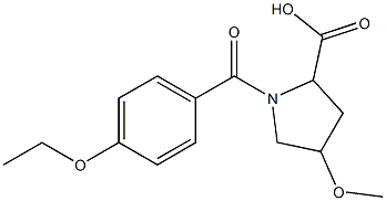 1-(4-ethoxybenzoyl)-4-methoxypyrrolidine-2-carboxylic acid Struktur