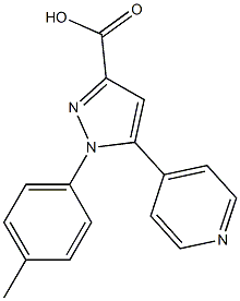 1-(4-methylphenyl)-5-(pyridin-4-yl)-1H-pyrazole-3-carboxylic acid Struktur