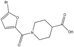 1-(5-bromo-2-furoyl)piperidine-4-carboxylic acid Struktur