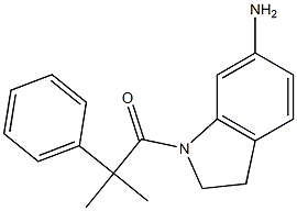 1-(6-amino-2,3-dihydro-1H-indol-1-yl)-2-methyl-2-phenylpropan-1-one Struktur