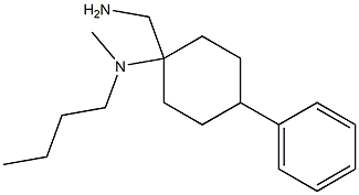 1-(aminomethyl)-N-butyl-N-methyl-4-phenylcyclohexan-1-amine Struktur