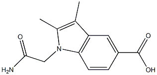 1-(carbamoylmethyl)-2,3-dimethyl-1H-indole-5-carboxylic acid Struktur