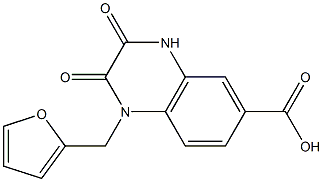 1-(furan-2-ylmethyl)-2,3-dioxo-1,2,3,4-tetrahydroquinoxaline-6-carboxylic acid Struktur