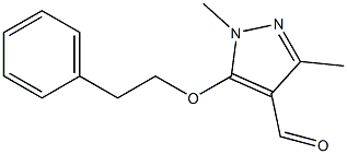 1,3-dimethyl-5-(2-phenylethoxy)-1H-pyrazole-4-carbaldehyde Struktur