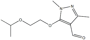 1,3-dimethyl-5-[2-(propan-2-yloxy)ethoxy]-1H-pyrazole-4-carbaldehyde Struktur