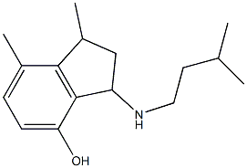 1,7-dimethyl-3-[(3-methylbutyl)amino]-2,3-dihydro-1H-inden-4-ol Struktur