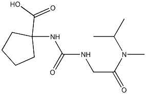 1-[({[methyl(propan-2-yl)carbamoyl]methyl}carbamoyl)amino]cyclopentane-1-carboxylic acid Struktur