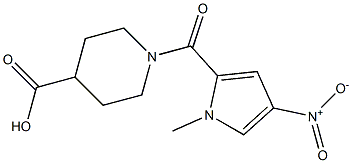 1-[(1-methyl-4-nitro-1H-pyrrol-2-yl)carbonyl]piperidine-4-carboxylic acid Struktur