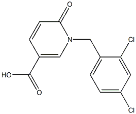 1-[(2,4-dichlorophenyl)methyl]-6-oxo-1,6-dihydropyridine-3-carboxylic acid Struktur