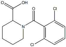 1-[(2,6-dichlorophenyl)carbonyl]piperidine-2-carboxylic acid Struktur