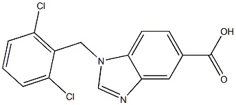 1-[(2,6-dichlorophenyl)methyl]-1H-1,3-benzodiazole-5-carboxylic acid Struktur