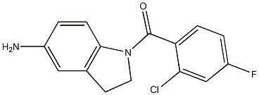 1-[(2-chloro-4-fluorophenyl)carbonyl]-2,3-dihydro-1H-indol-5-amine Struktur