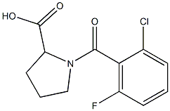 1-[(2-chloro-6-fluorophenyl)carbonyl]pyrrolidine-2-carboxylic acid Struktur