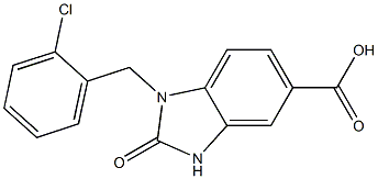 1-[(2-chlorophenyl)methyl]-2-oxo-2,3-dihydro-1H-1,3-benzodiazole-5-carboxylic acid Struktur