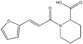 1-[(2E)-3-(2-furyl)prop-2-enoyl]piperidine-2-carboxylic acid Struktur