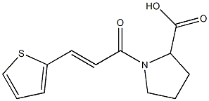 1-[(2E)-3-thien-2-ylprop-2-enoyl]pyrrolidine-2-carboxylic acid Struktur